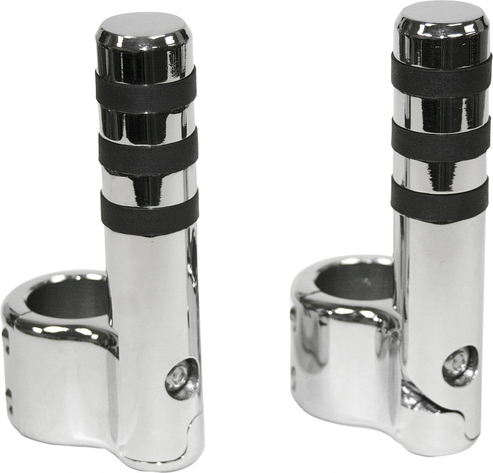 LINDBYClamp-On Pegs Chr W/ Wide O Ring For 1 1/2" Bar715