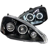 ANZO 2005-2006 Acura Rsx Projector Headlights w/ Halo Black 121197
