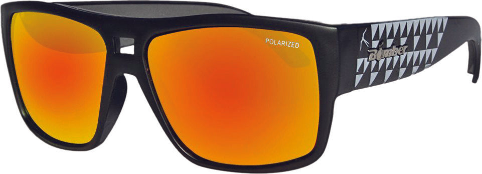 BOMBER Irie Bomb Eyewear Matte Black W/ Red Mirror Polarized Lens IRE111-RM-M