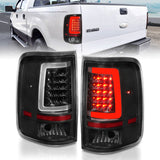 ANZO 2004-2006 Ford F-150 LED Tail Lights w/ Light Bar Black Housing Clear Lens 311342