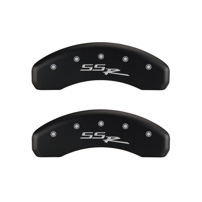 MGP 4 Caliper Covers Engraved Front & Rear SSR Red finish silver ch 14031SSSRRD