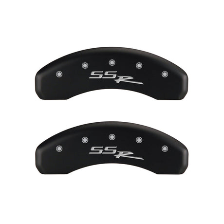 MGP 4 Caliper Covers Engraved Front & Rear SSR Red finish silver ch 14031SSSRRD
