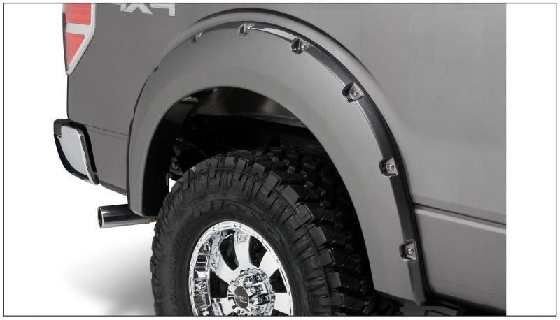 Bushwacker 09-14 Ford F-150 Styleside Pocket Style Flares 2pc 67.0/78.8/97.4in Bed - Black 20080-02