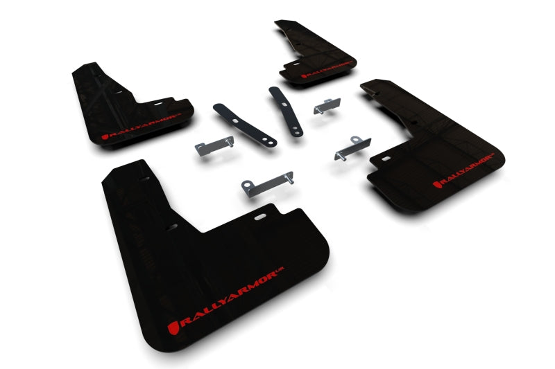 Rally Armor 22-23 Kia EV6 Black UR Mud Flap Red Logo MF91-UR-BLK-RD