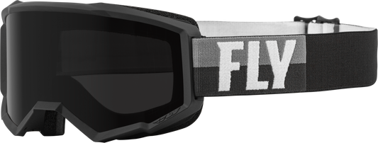 FLY RACING Zone W/C Goggle Black/White W/Dark Smoke Hydrophoc Lens 37-51672