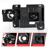 ANZO 1999-2000 Cadillac Escalade Crystal Headlights Light Bar Black Housing (Pair) 111498