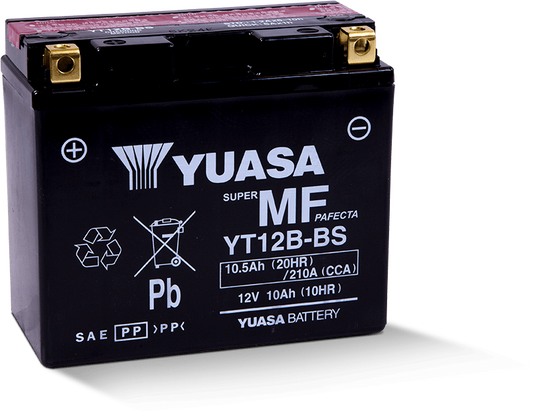 Yuasa YT12B-BS Maintenance Free 12 Volt AGM Battery (Bottle Supplied)