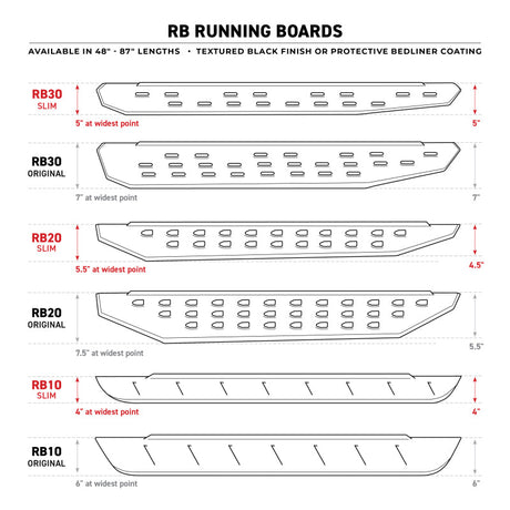 Go Rhino RB10 Running Boards - Tex Black - 87in 630087PC