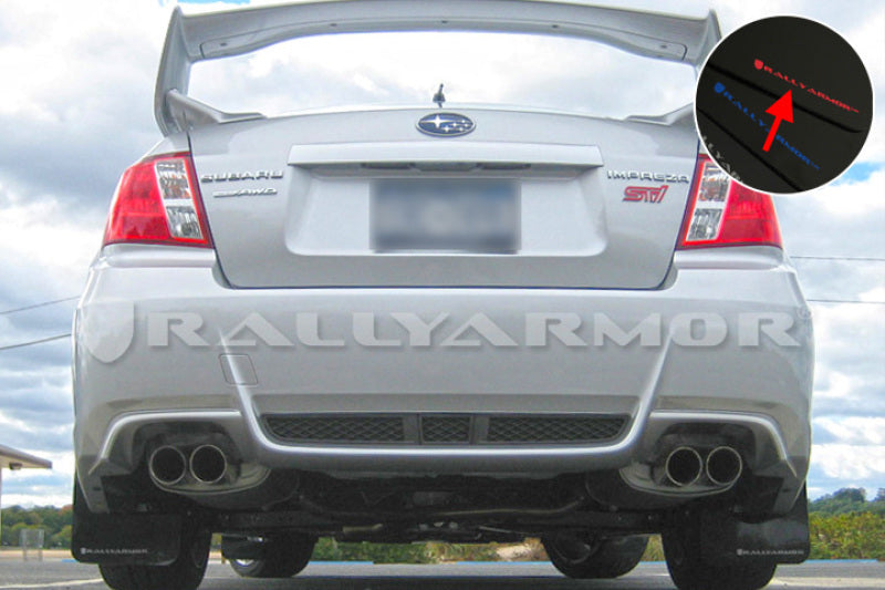 Rally Armor 11-14 Subaru WRX/STI (Sedan Only) Black UR Mud Flap w/ Red Logo MF19-UR-BLK/RD
