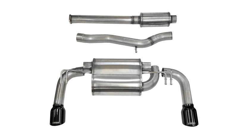 Corsa 08-14 Mitsubishi Lancer Evolution X Sedan 2.0L Black Sport Dual Rear Cat-Back Exhaust 14858BLK