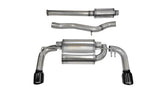 Corsa 08-14 Mitsubishi Lancer Evolution X Sedan 2.0L Black Sport Dual Rear Cat-Back Exhaust 14858BLK