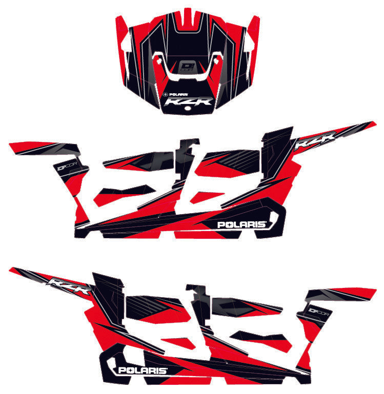 D-COR Pol Rzr Complete Graphic Kit Red/Black 20-60-116