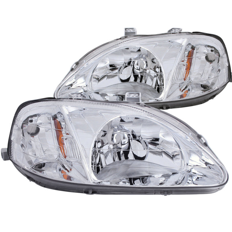 ANZO 1999-2000 Honda Civic Crystal Headlights Chrome 121179
