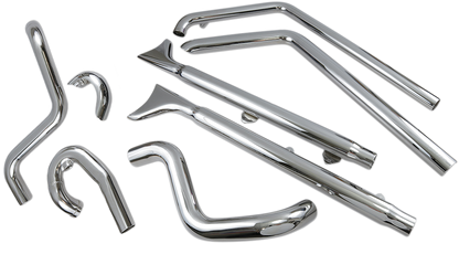 BASSANI XHAUST  Chrome True Duals w/3 in. 2.25" Fishtail Mufflers with Baffles for '07-'15 Softail   1S66E-33 1800-1743