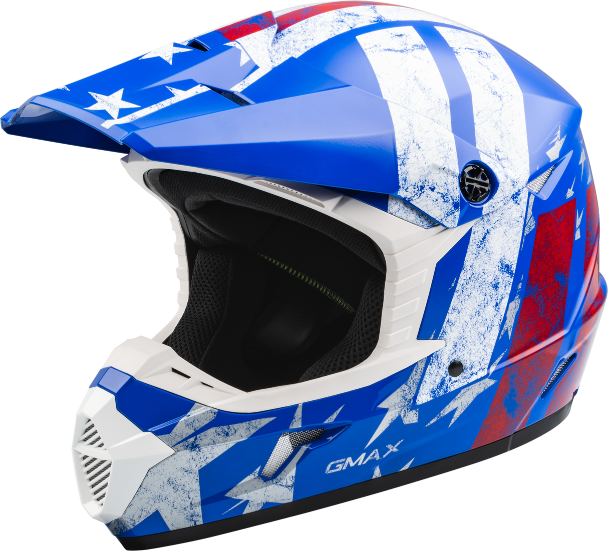 GMAX Mx-46 Patriot Off-Road Helmet Red/White/Blue Lg D3465046