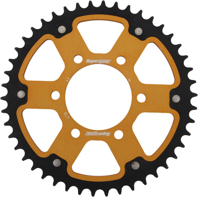 SUPERSPROX Rear Stealth Sprocket Alu/Stl 46t-520 Gld Kaw RST-478-46-GLD
