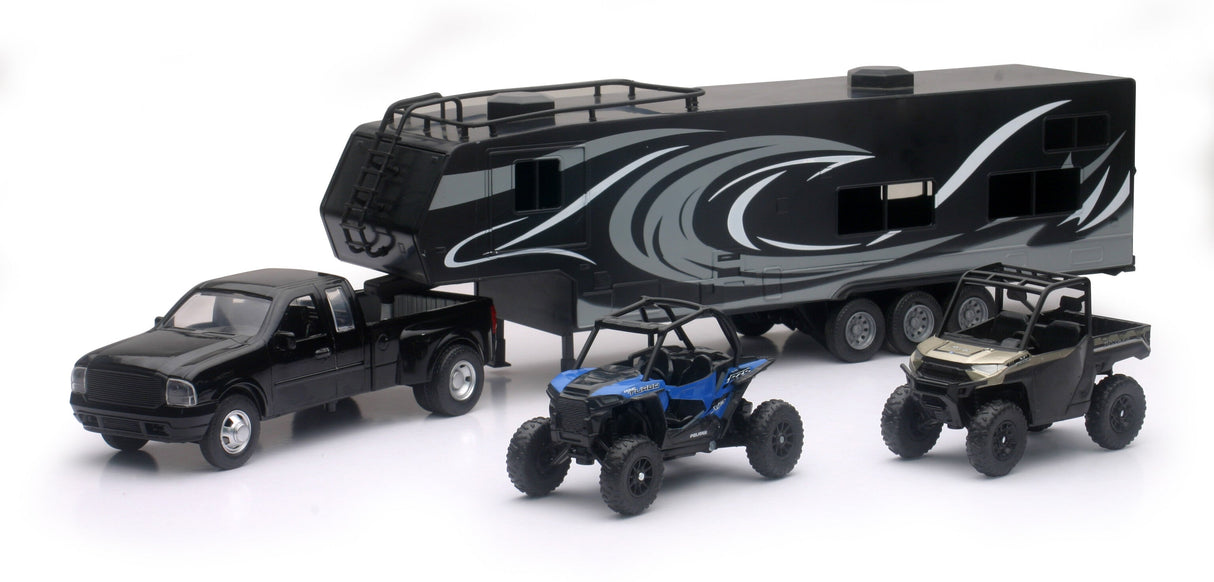 NEW-RAYReplica  Pick Up Toy Hauler W/Polaris Vehicles Set37046