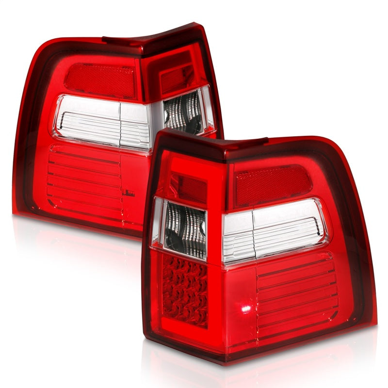 ANZO 07-17 For Expedition LED Taillights w/ Light Bar Chrome Housing Red/Clear Lens 311410
