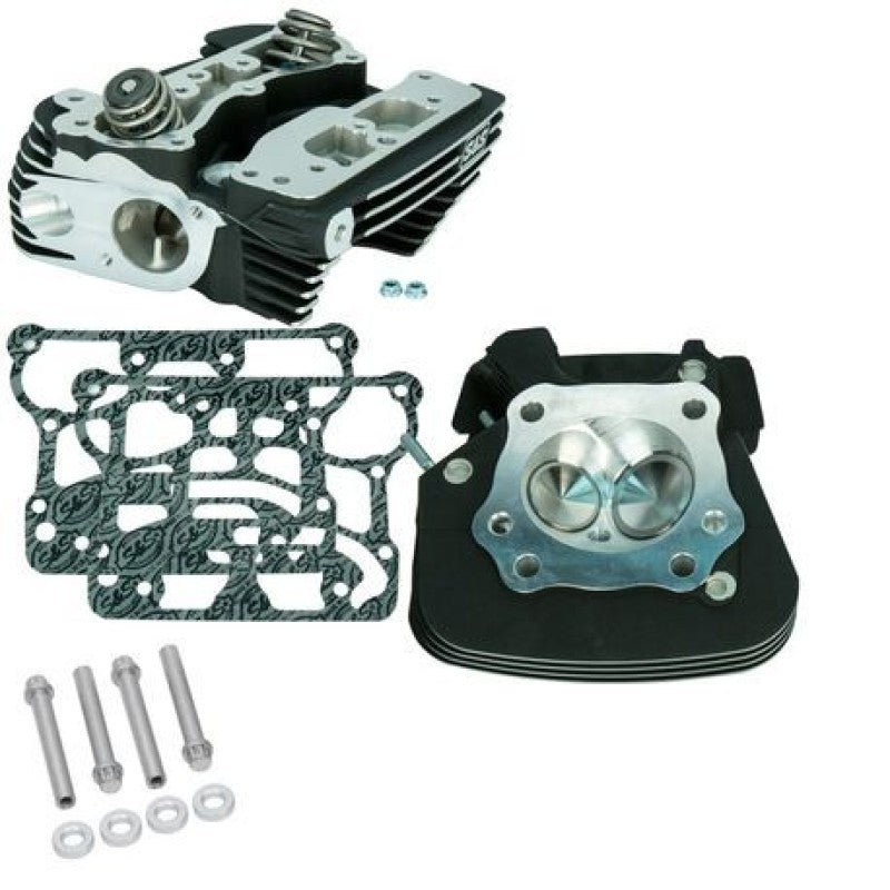 S&S Cycle 2006 Dyna Super Stock 91cc Cylinder Heads - Wrinkle Black 900-0349