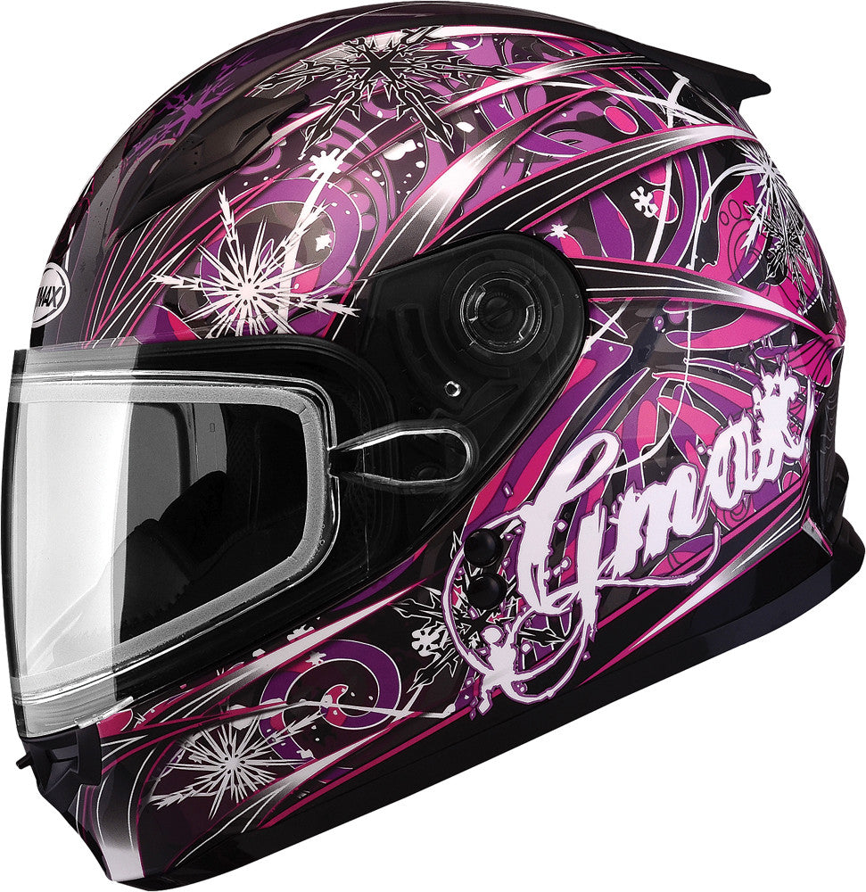 GMAX Gm-49y Snow Helmet Flurry Black/Pink/Purple Yl G2493402 TC-14