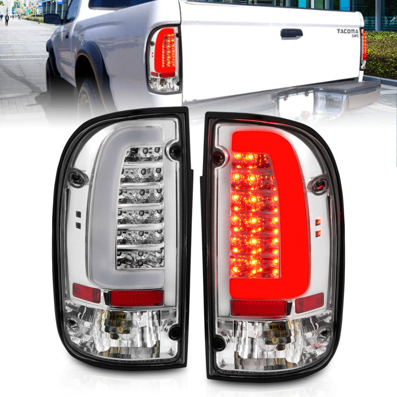 ANZO 95-00 Toyota Tacoma LED Taillights Chrome Housing Clear Lens (Pair) 311355