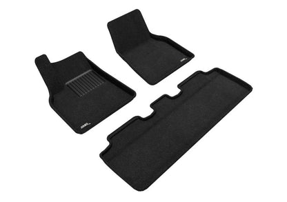 3D Maxpider 21-22 Tesla Model Y Elegant 1st 2nd Row - Floor Mat Set (Black)