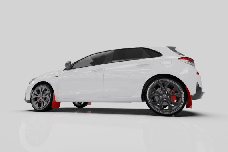 Rally Armor 2019+ Hyundai Elantra N Line UR Black Mud Flap w/ Grey Logo MF59-UR-BLK/GRY