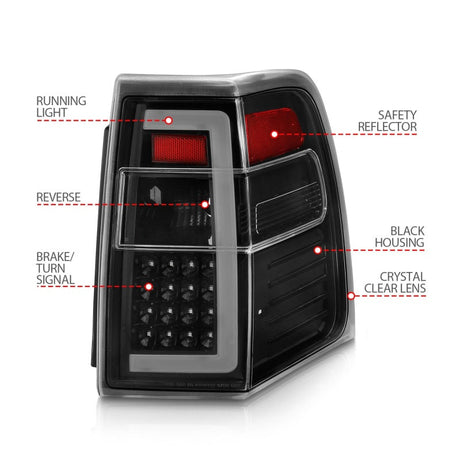 ANZO 07-17 Ford Expedition LED Taillights w/ Light Bar Black Housing Clear Lens 311408