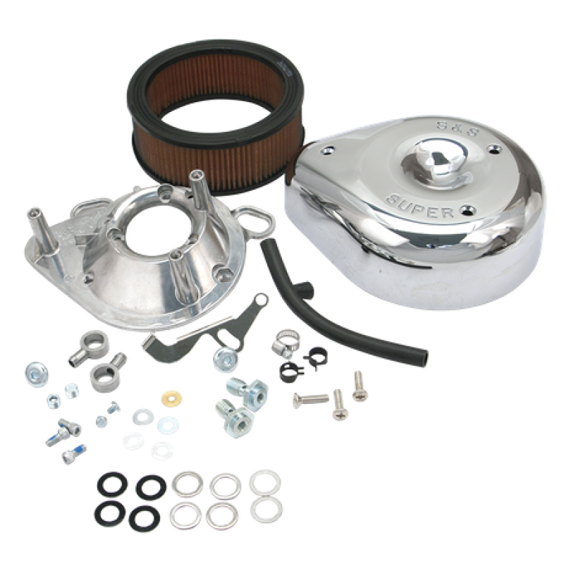 S&S Cycle 93-99 BT/91-03 Sportster Models Teardrop Air Cleaner Kit for S&S Super E/G Carb 17-0404