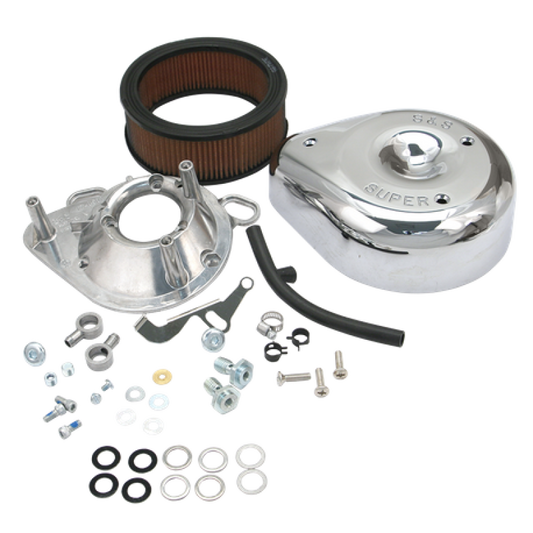 S&S Cycle 93-99 BT/91-03 Sportster Models Teardrop Air Cleaner Kit for S&S Super E/G Carb 17-0404