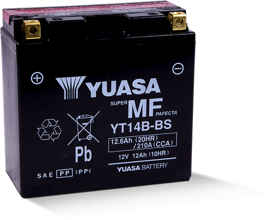 Yuasa YT14B-BS Maintenance Free 12 Volt AGM Battery (Bottle Supplied)