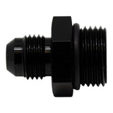DeatschWerks 8AN ORB Male to 6AN Male Flare Adapter (Incl O-Ring) - Anodized Matte Black 6-02-0401-B