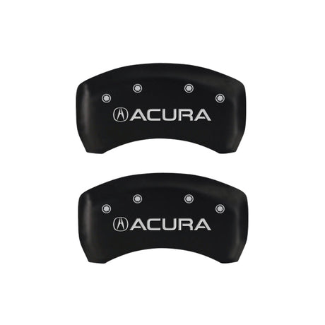 MGP 4 Caliper Covers Engraved Front & Rear Acura Red finish silver ch 39018SACURD