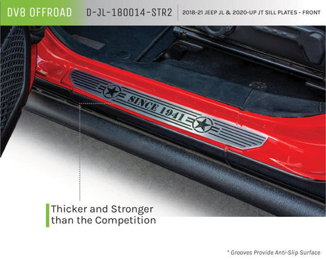 DV8 Offroad 2018-2019 Jeep Gladiator JL Front Sill Plates D-JL-180014-STR2