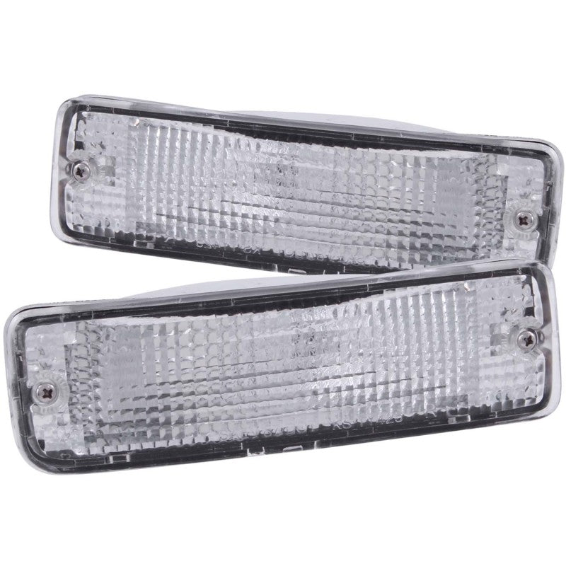 ANZO 1989-1995 Toyota Pickup Euro Parking Lights Chrome w/ Amber Reflector 511019