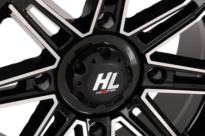 HIGH LIFTER Wheel - HL22 - Front/Rear - Gloss Black w/Machined - 14x7 - 4/156 - 4+3 (+10 mm) 14HL22-1156