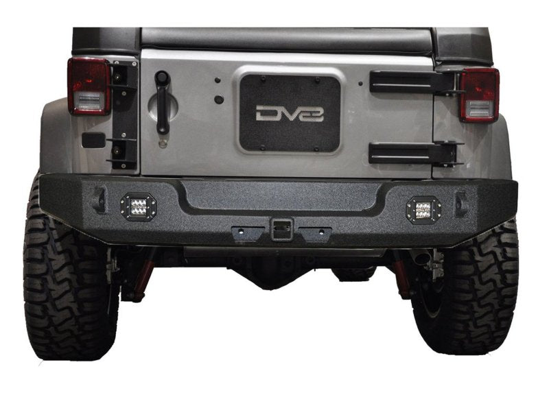DV8 Offroad 07-18 Jeep Wrangler JK Full Length Rear Bumper w/ Light Holes RBSTTB-11
