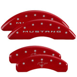 MGP 4 Caliper Covers Engraved Front 2015/Mustang Engraved Rear 2015/Bar & Pony Red/Silve 19in. Min 10204SMB2RD