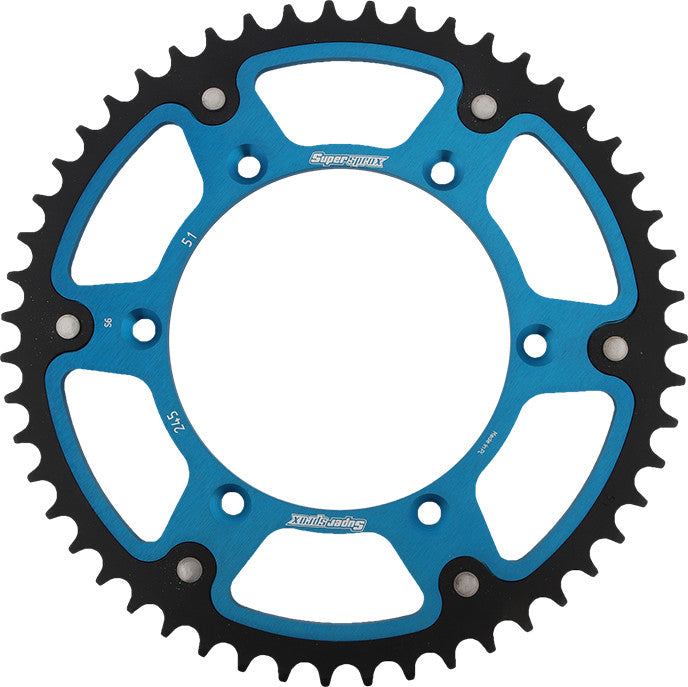 SUPERSPROX Rear Stealth Sprocket Alu/Stl 51t-520 Blu Yam RST-245-51-BLU
