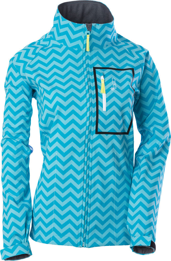 DSG Softshell Jacket Xl Chevron/Aqua Blue 97107