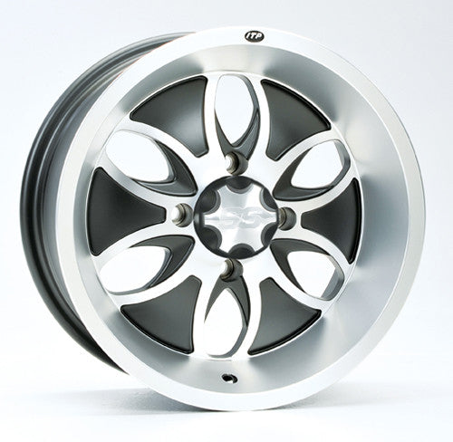 ITP System 6 Alloy Wheel Mac. W/Black 14x7 4/137 5+2 14SM16BX