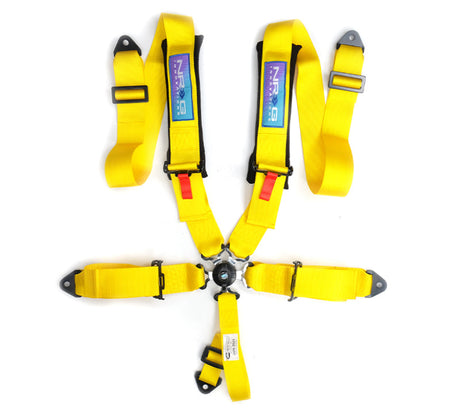 NRG 5PT 3in. Seat Belt Harness / Cam Lock - Yellow SBH-B6PCYL