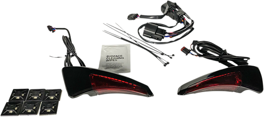 CUSTOM DYNAMICS Sequential Tour Pak Seat Back Rest LED Lights - Black/Red - CVO CD-TPBR-14BCMRB