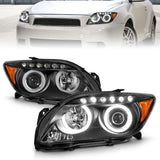 ANZO 2005-2010 Scion Tc Projector Headlights w/ Halo Black (CCFL) 121119