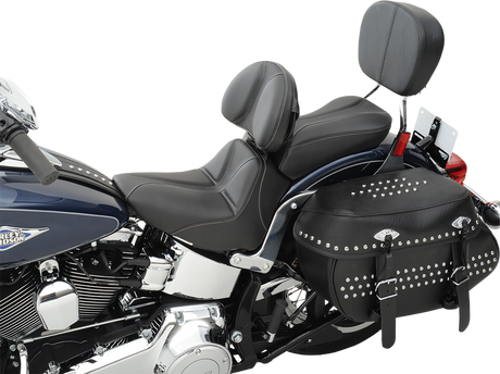 SADDLEMEN Dominator Solo Seat - Stitched - Black w/ Gray Stitching - FLSTC/N '06-'17 806-15-0042