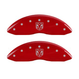 MGP 4 Caliper Covers Engraved Front RAM Engraved Rear RAMHEAD Red finish silver ch 55001SRMHRD