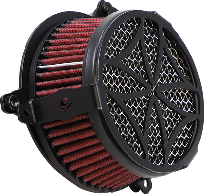 COBRA Air Filter - Cross - Black 606-0102-02B-SB