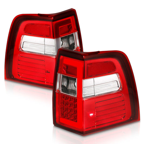 ANZO 07-17 For Expedition LED Taillights w/ Light Bar Chrome Housing Red/Clear Lens 311410