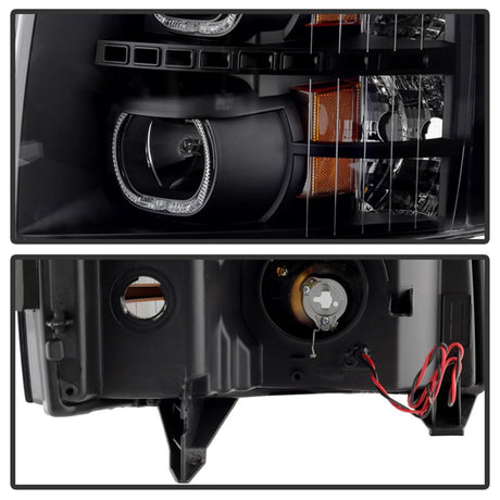 Xtune Chevy Silverado 1500/2500/3500 07-13 LED Halo Projector Headlights Black PRO-JH-CSIL07-CFB-BK 9032189