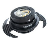 NRG Quick Release Kit Gen 3.0 - Black Body / Black Ring w/ Carbon Fiber Handles SRK-650CF